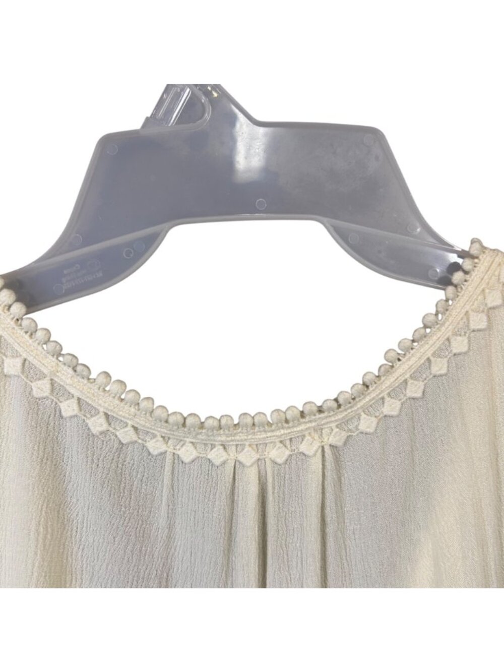 Skies Are Blue Womens Size L Sleeveless Pintuck Lace Trim Ivory Blouse Top EUC - Picture 6 of 11